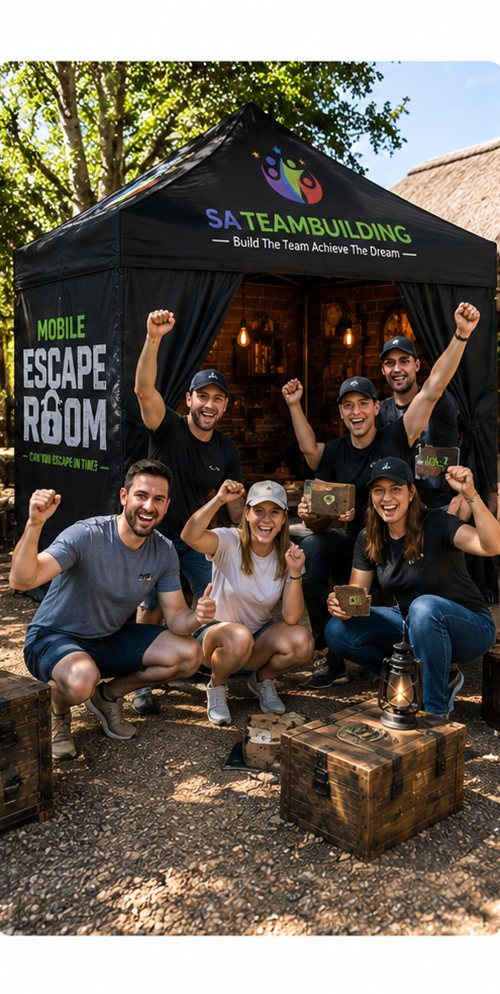 Team Celebrating After Completing Mobile Escape Room